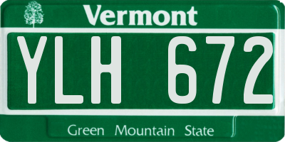 VT license plate YLH672