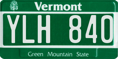 VT license plate YLH840