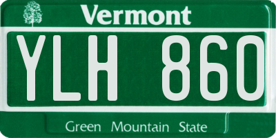 VT license plate YLH860