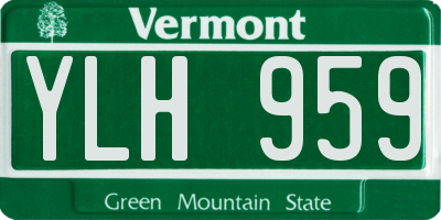 VT license plate YLH959
