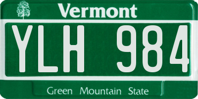 VT license plate YLH984
