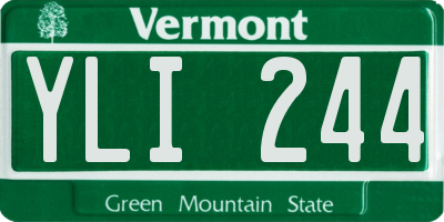 VT license plate YLI244