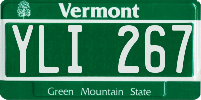 VT license plate YLI267