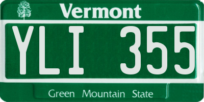 VT license plate YLI355