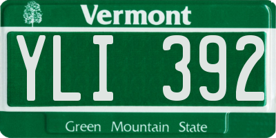 VT license plate YLI392
