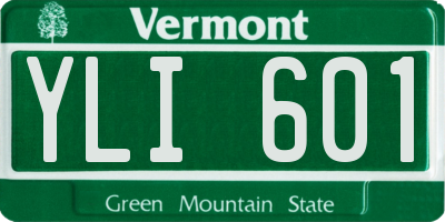 VT license plate YLI601