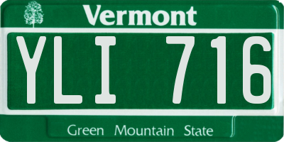 VT license plate YLI716