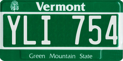 VT license plate YLI754