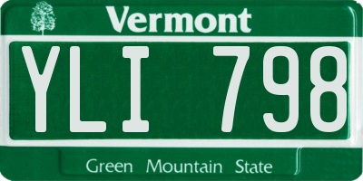 VT license plate YLI798