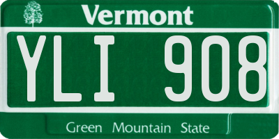 VT license plate YLI908