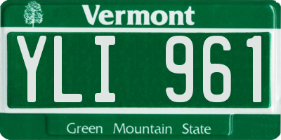 VT license plate YLI961