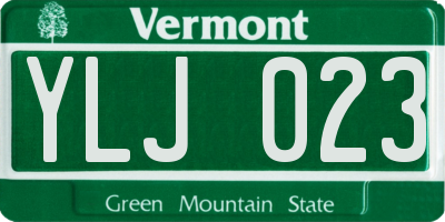 VT license plate YLJ023