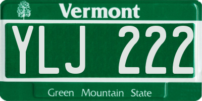 VT license plate YLJ222
