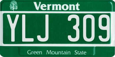 VT license plate YLJ309