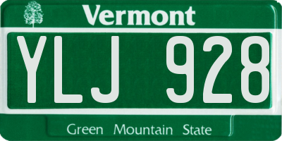 VT license plate YLJ928