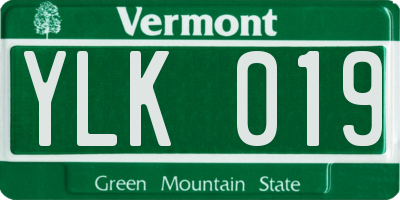 VT license plate YLK019
