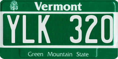 VT license plate YLK320