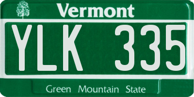 VT license plate YLK335