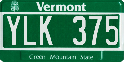 VT license plate YLK375