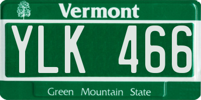 VT license plate YLK466