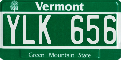 VT license plate YLK656