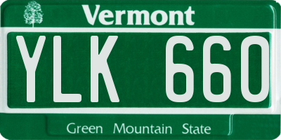 VT license plate YLK660