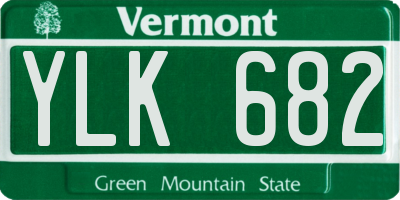 VT license plate YLK682