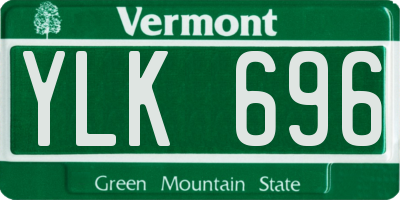 VT license plate YLK696