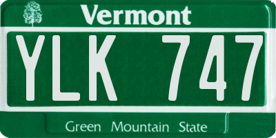 VT license plate YLK747