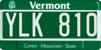 VT license plate YLK810