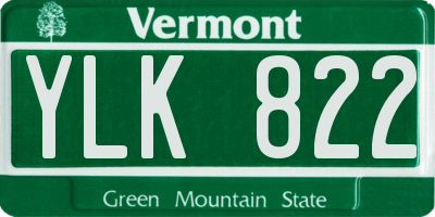 VT license plate YLK822