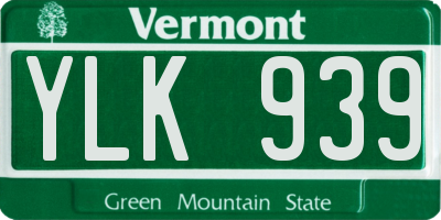 VT license plate YLK939