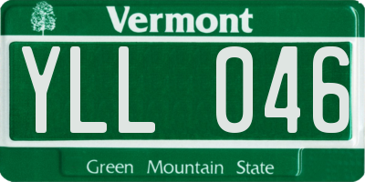 VT license plate YLL046