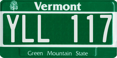 VT license plate YLL117