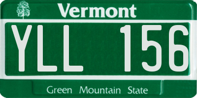 VT license plate YLL156