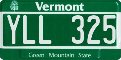 VT license plate YLL325