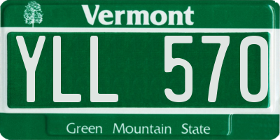 VT license plate YLL570