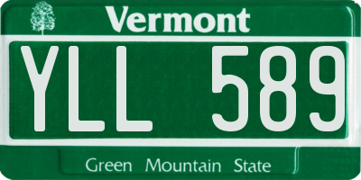 VT license plate YLL589