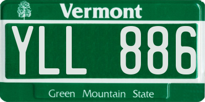 VT license plate YLL886