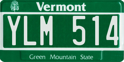 VT license plate YLM514