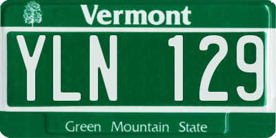VT license plate YLN129