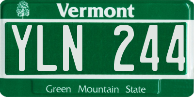 VT license plate YLN244