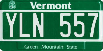 VT license plate YLN557