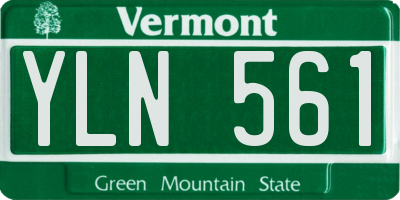 VT license plate YLN561