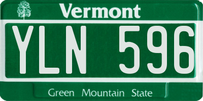 VT license plate YLN596