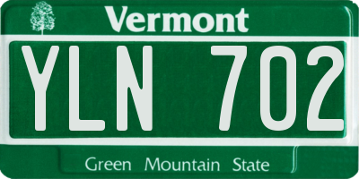 VT license plate YLN702