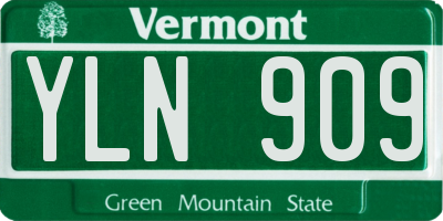 VT license plate YLN909