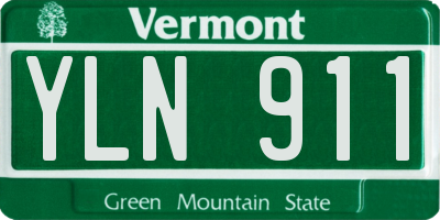 VT license plate YLN911