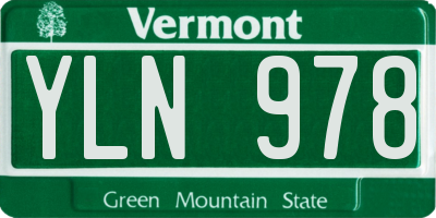 VT license plate YLN978