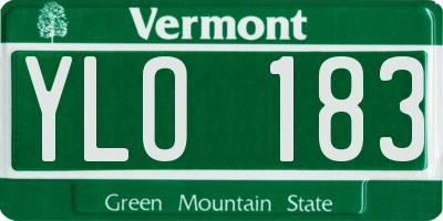VT license plate YLO183